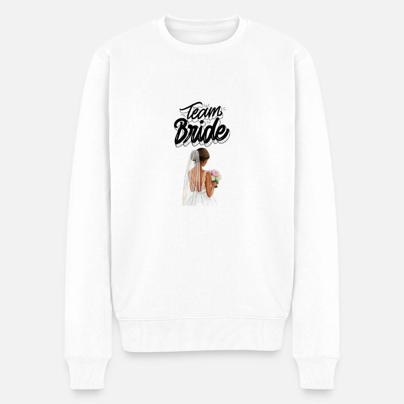 Team Bride mit der Braut - Männer Premium Bio Pullover - Weiß