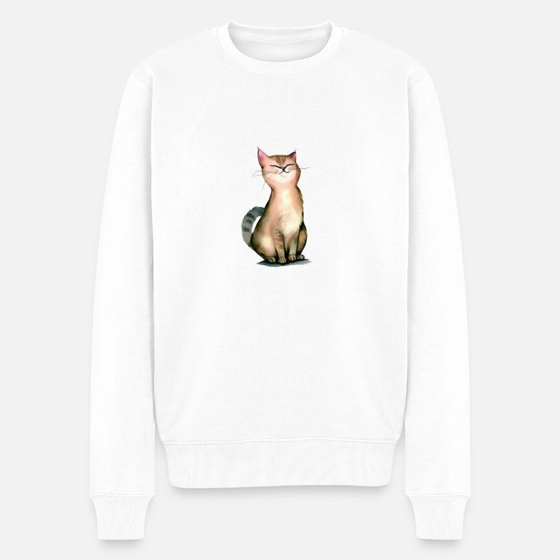 Chat fier de lui-même - Pull Premium bio Homme - blanc