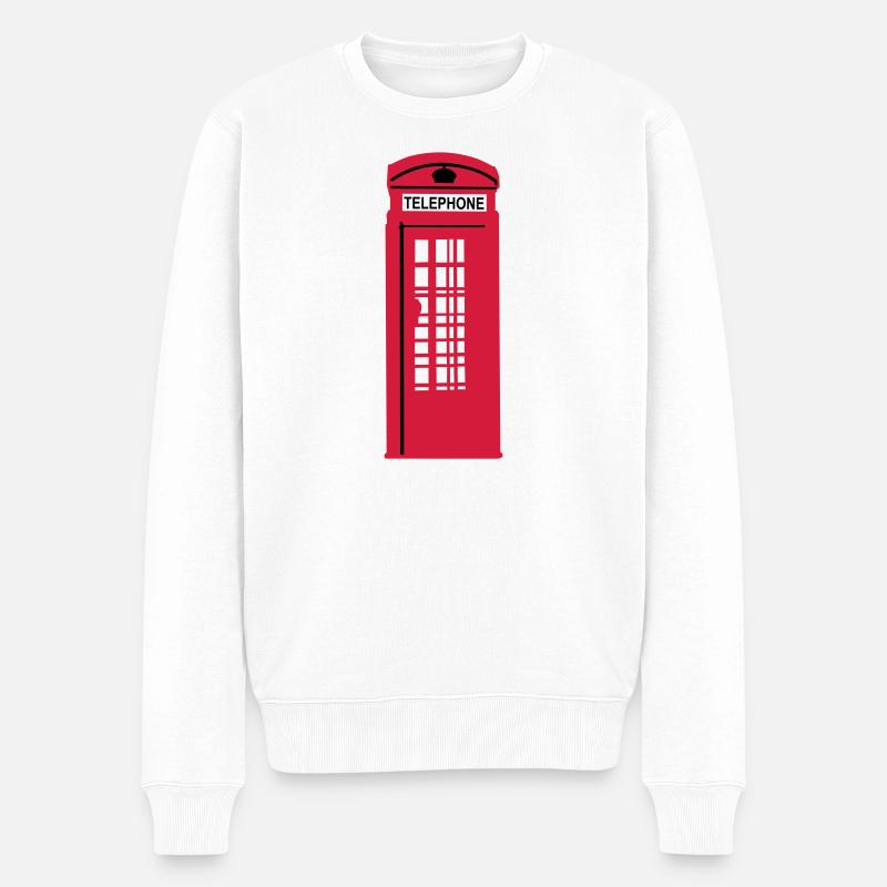 Phone Box London - Männer Premium Bio Pullover - Weiß