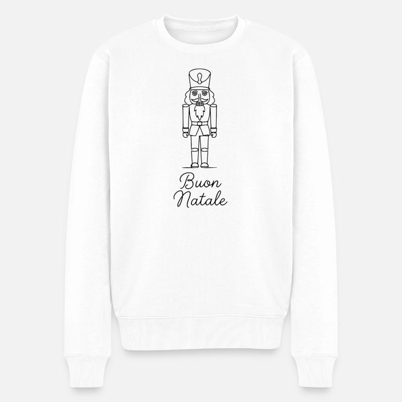 Buon Natale Nussknacker Weihnachten - Männer Premium Bio Pullover - Weiß