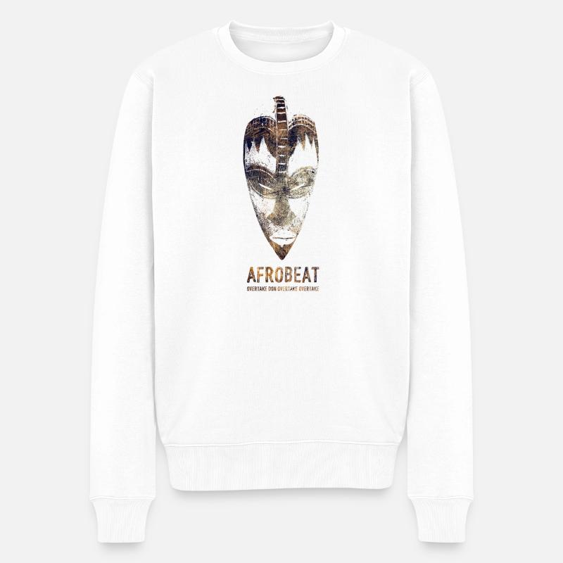Afrobeat Maskierter Grunge - Männer Premium Bio Pullover - Weiß