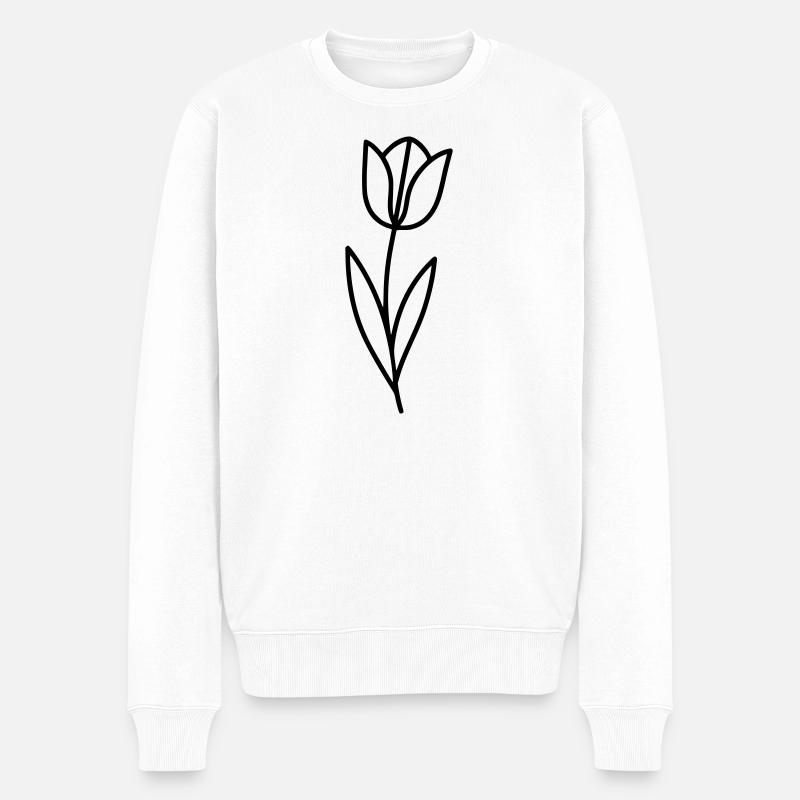 Aperçu printanier des fleurs de tulipe - Pull Premium bio Homme - blanc
