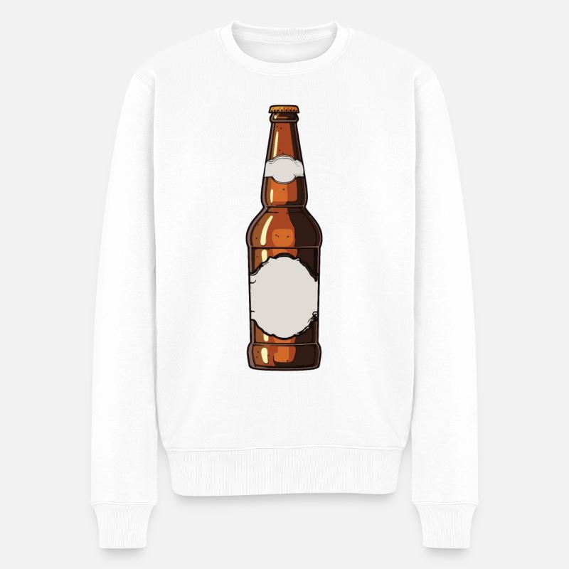 Bierflasche Bier Trinken Symbol - Männer Premium Bio Pullover - Weiß