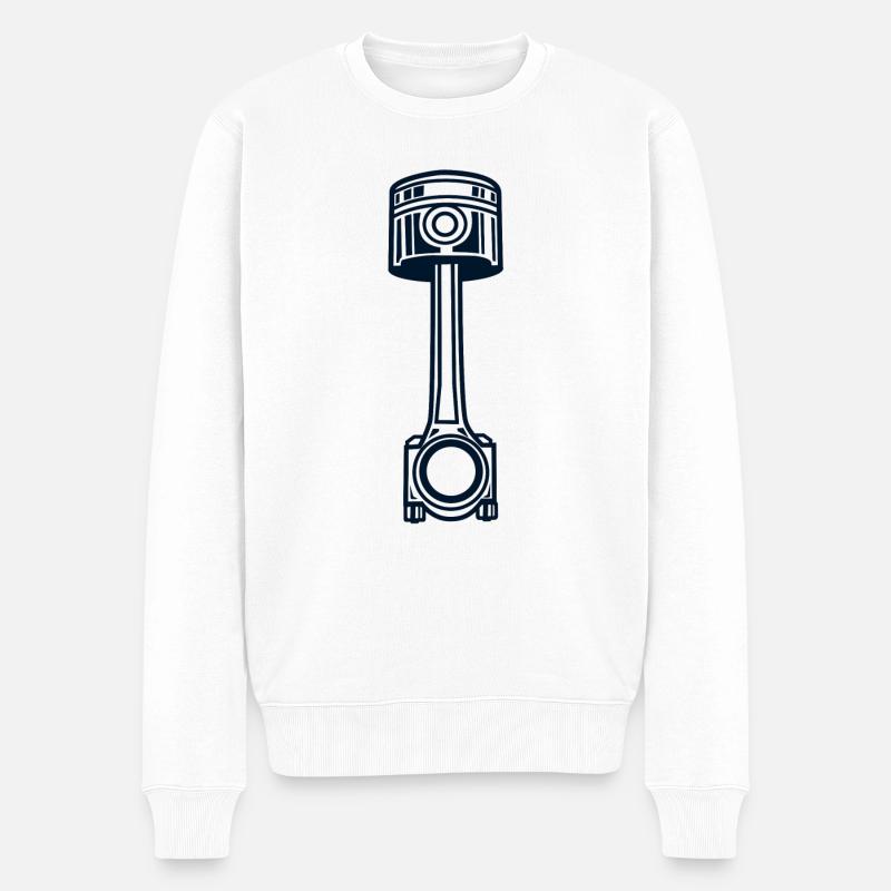 Kolben mit Pleuel - Männer Premium Bio Pullover - Weiß