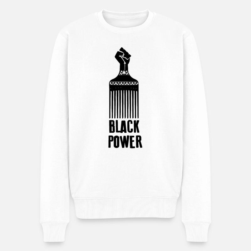 Schwarze Macht - Männer Premium Bio Pullover - Weiß