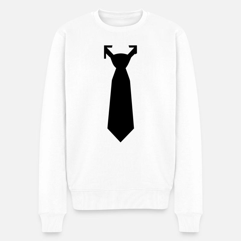 Cravate - Pull Premium bio Homme - blanc