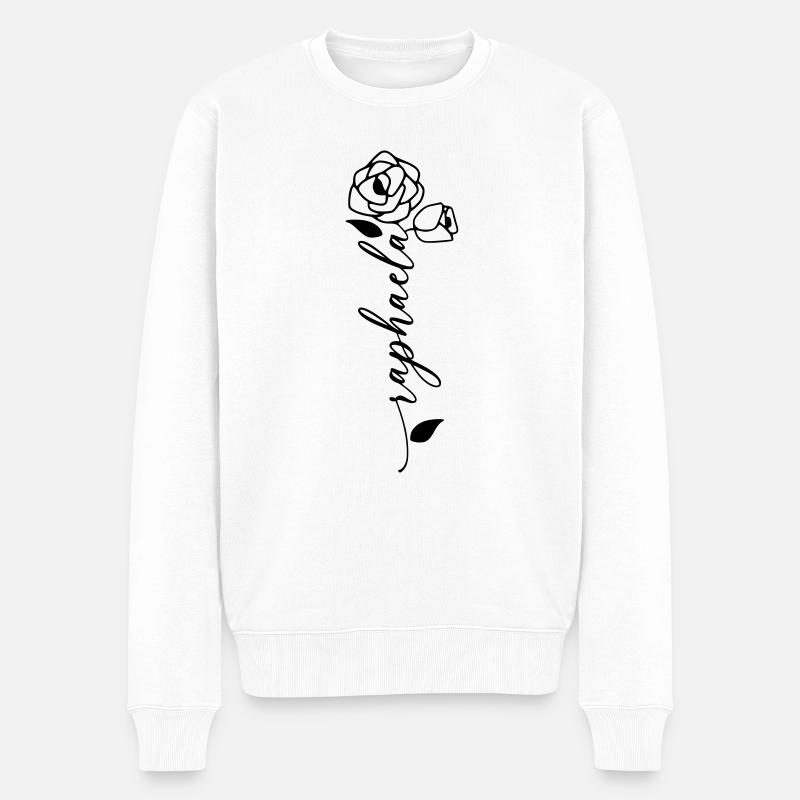 Raphaela Nom Prénom Nom Fleur - Pull Premium bio Homme - blanc