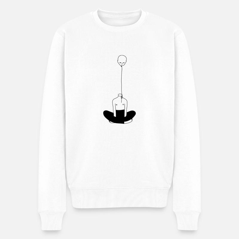 Kopf - Ballon - Männer Premium Bio Pullover - Weiß