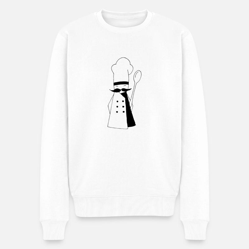 Koch - Männer Premium Bio Pullover - Weiß