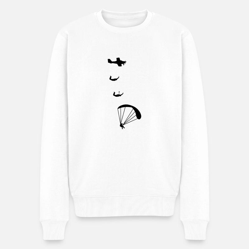 fallschirm - Männer Premium Bio Pullover - Weiß