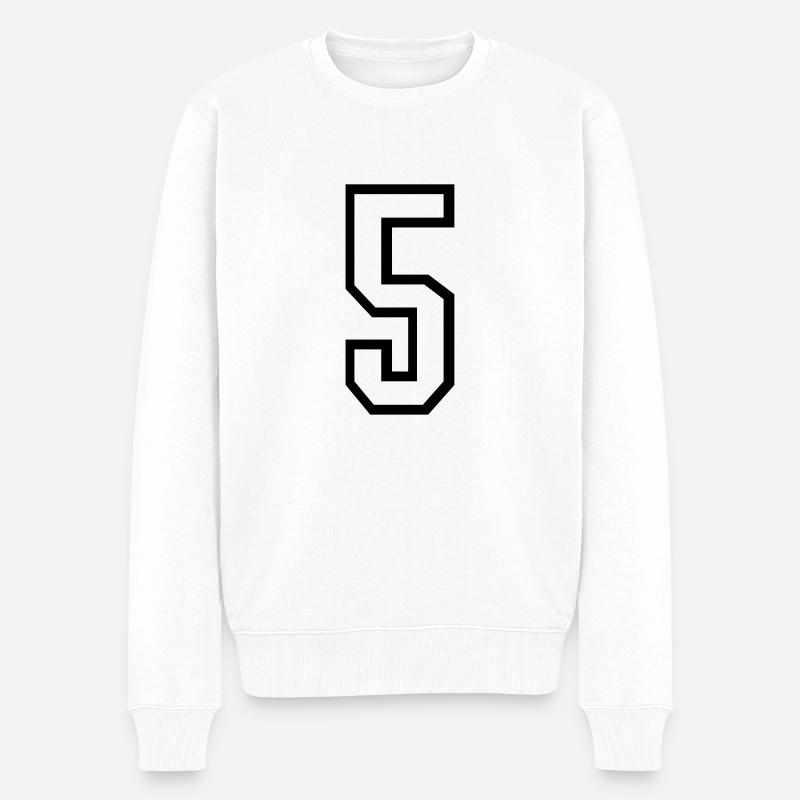 5 - Männer Premium Bio Pullover - Weiß