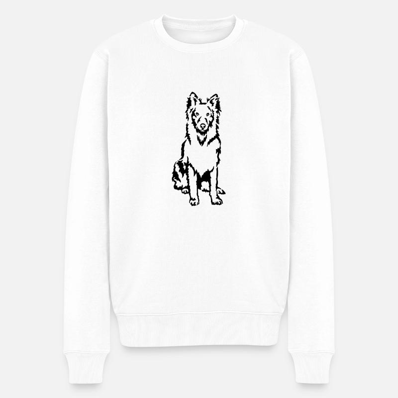 Holländischer Schäferhund - Männer Premium Bio Pullover - Weiß