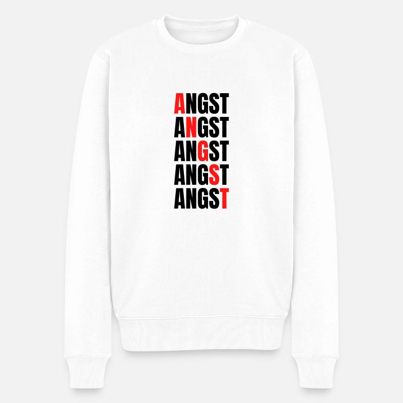 Angst - Männer Premium Bio Pullover - Weiß