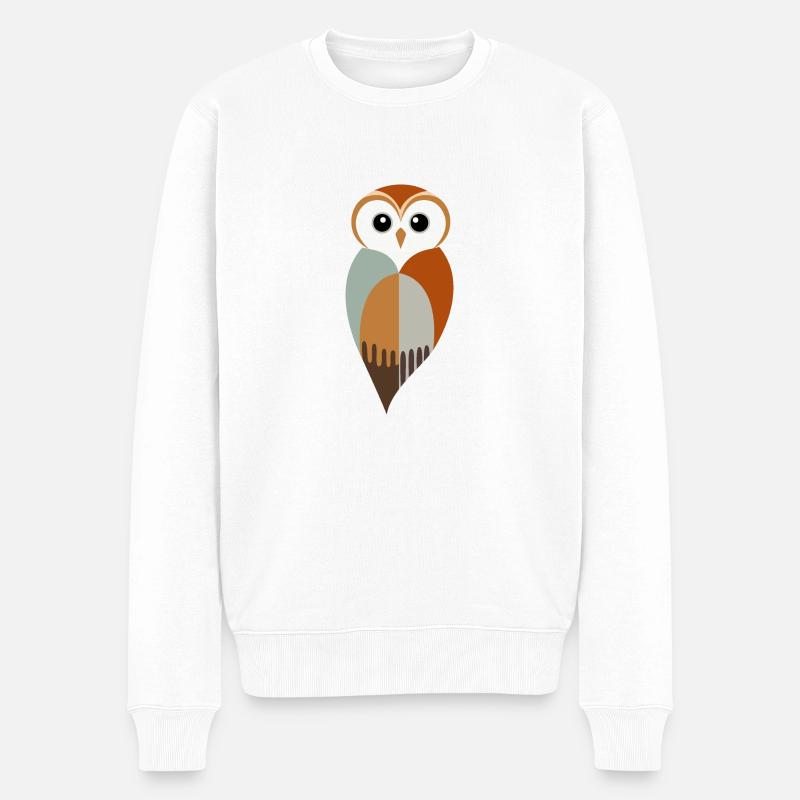 Hibou stylisé - Pull Premium bio Homme - blanc