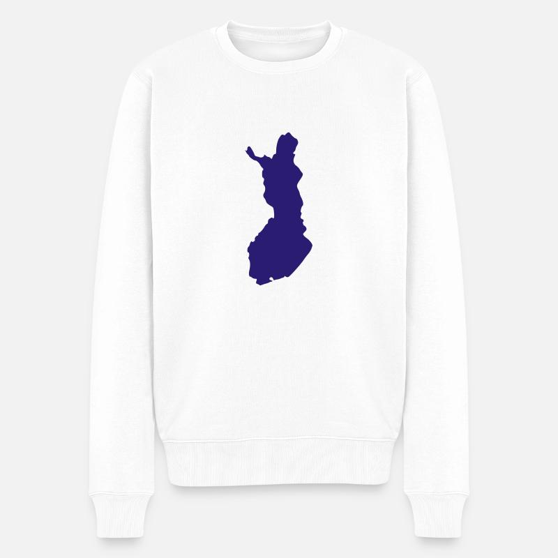 Finnland - Männer Premium Bio Pullover - Weiß