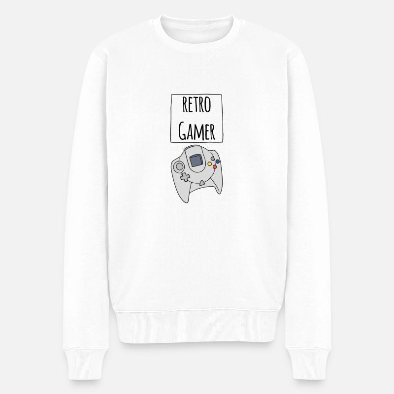 Gamer Retro DC - Männer Premium Bio Pullover - Weiß