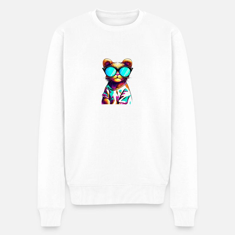 cool cat - Männer Premium Bio Pullover - Weiß
