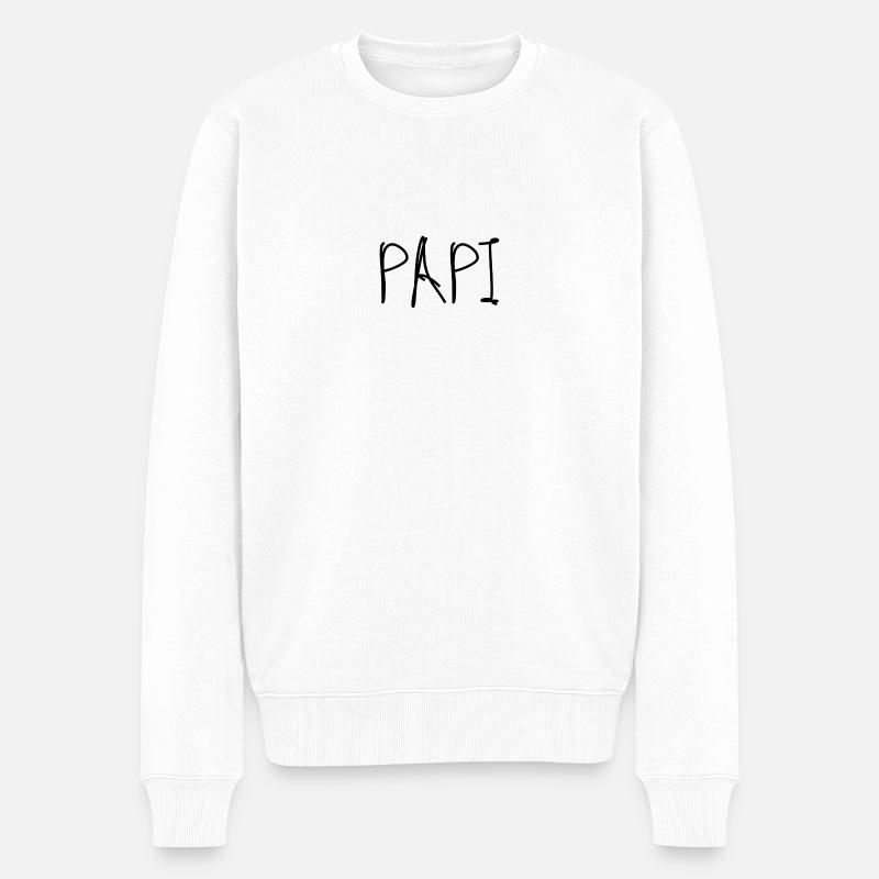 Papa - Männer Premium Bio Pullover - Weiß