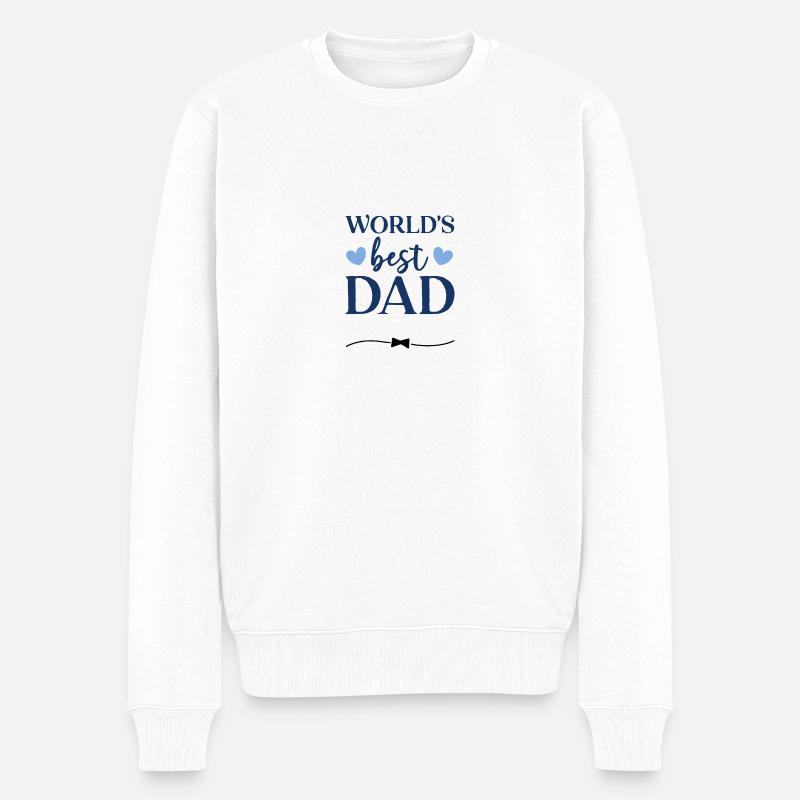 Vatertag, best Dad - Männer Premium Bio Pullover - Weiß