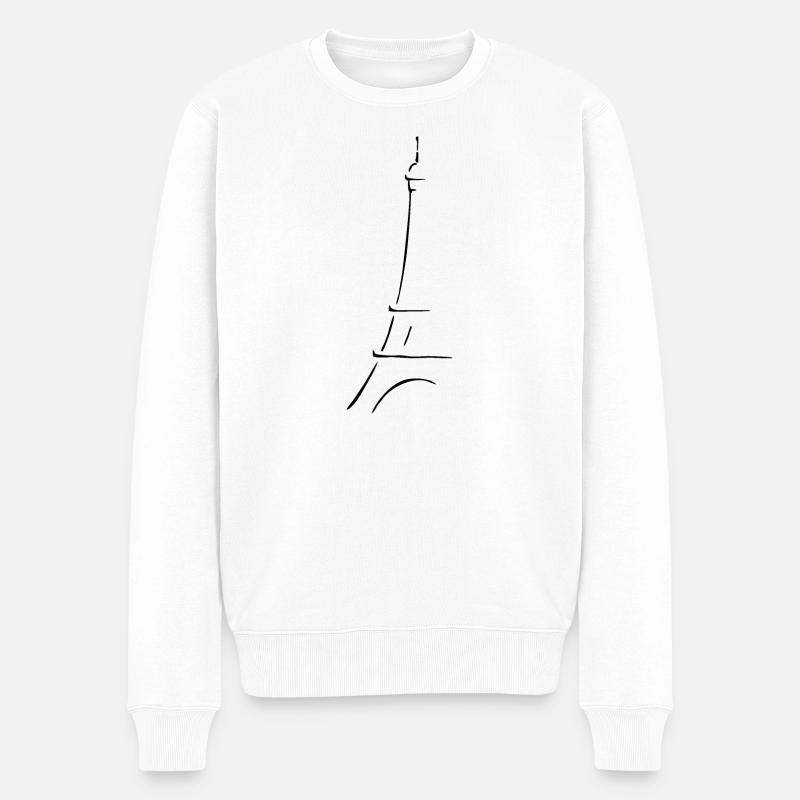 Eiffelturm Paris - Männer Premium Bio Pullover - Weiß