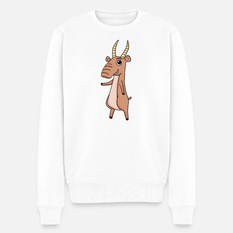 Antilope Saiga Saiga - Pull Premium bio Homme - blanc