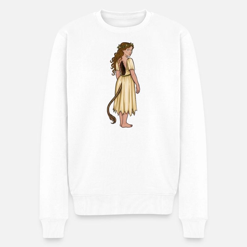 Waldhirsch - Männer Premium Bio Pullover - Weiß