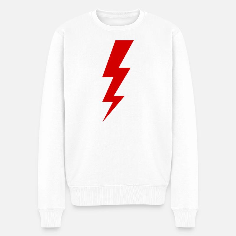 Blitz – Gewitter, Sturm & Elektrizität Power - Männer Premium Bio Pullover - Weiß