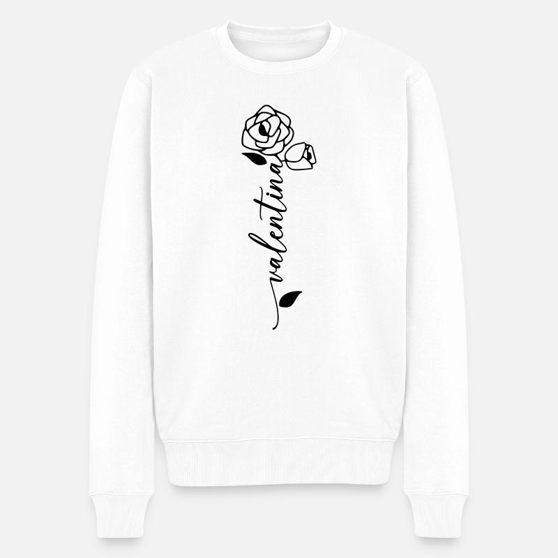 Valentina Name Vorname Namensblume - Männer Premium Bio Pullover - Weiß