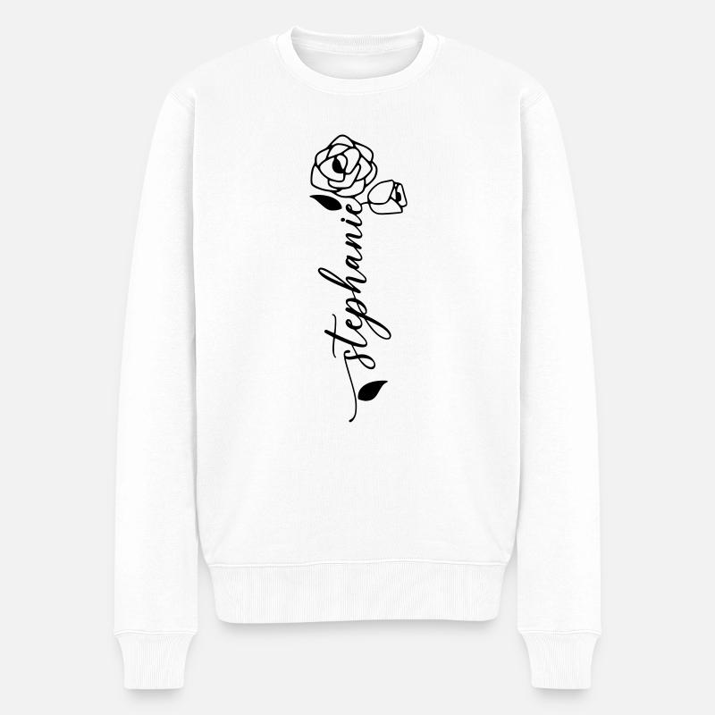 Stéphanie Nom Prénom Fleur - Pull Premium bio Homme - blanc