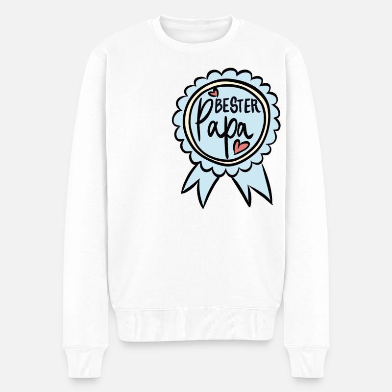 Bester Papa - Männer Premium Bio Pullover - Weiß