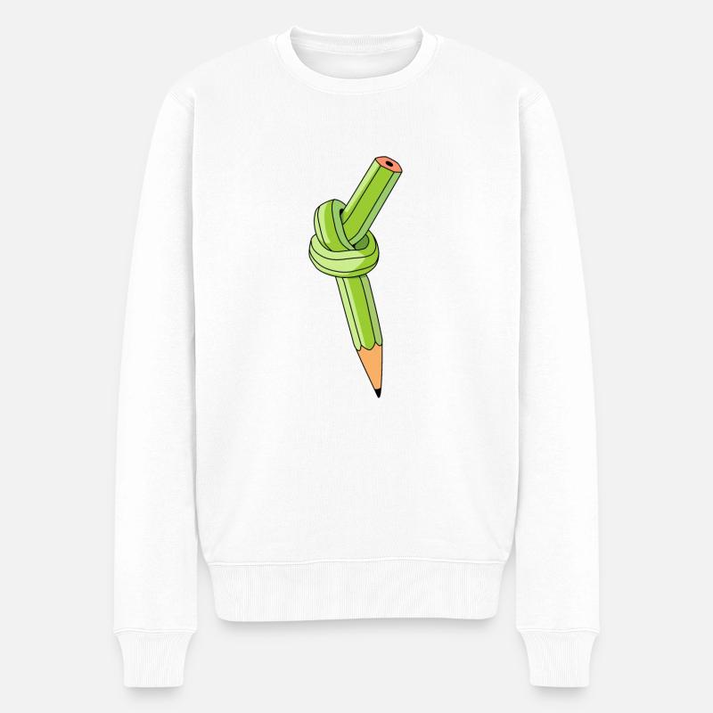 Bleistift - Männer Premium Bio Pullover - Weiß