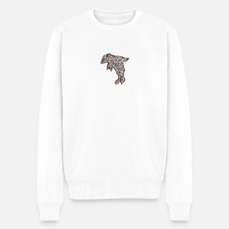 Delfin - Männer Premium Bio Pullover - Weiß