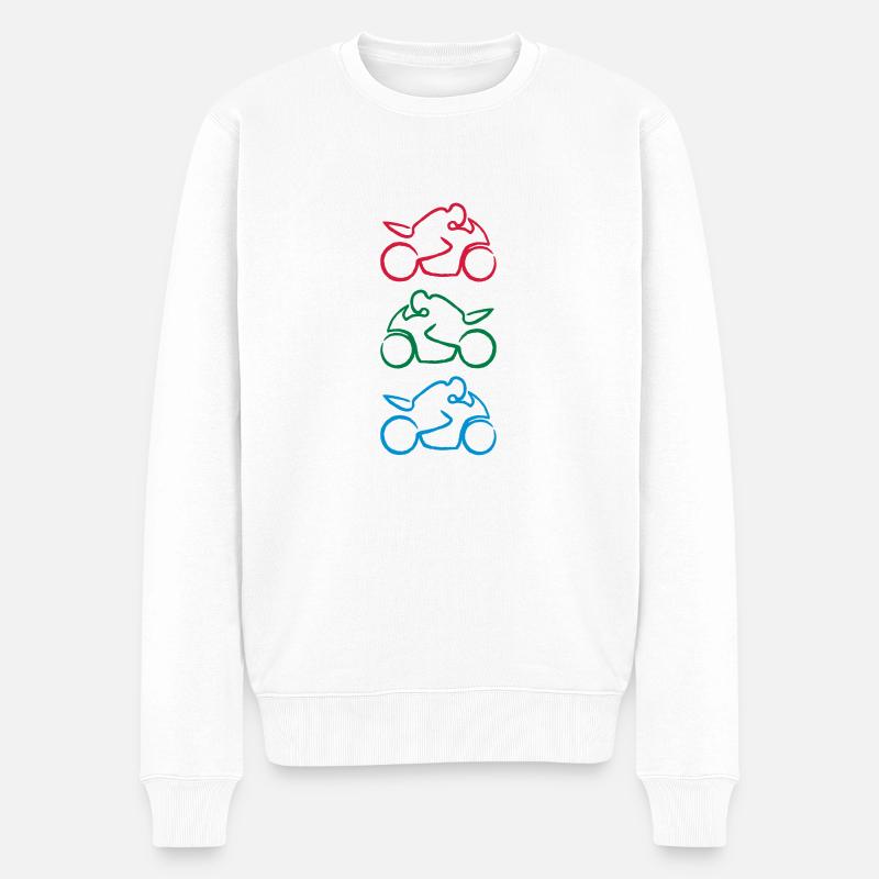 motorcycle 3c - Männer Premium Bio Pullover - Weiß