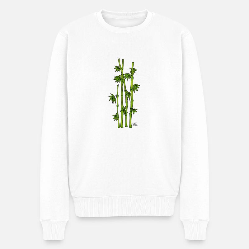einfach Bambus - Männer Premium Bio Pullover - Weiß