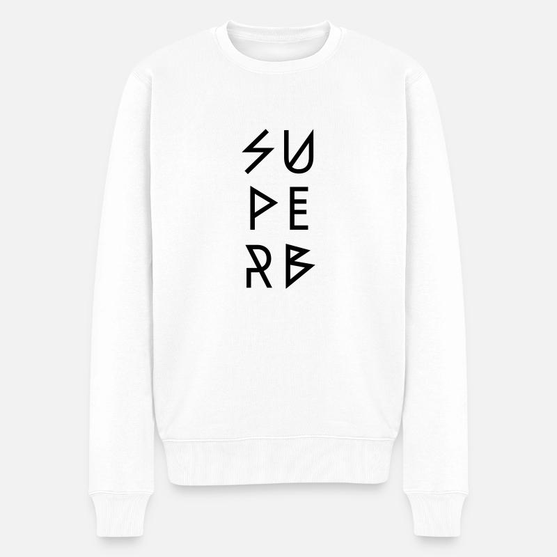 SUPERB - Männer Premium Bio Pullover - Weiß