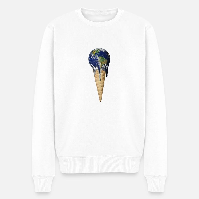 Globale Erwärmung - Männer Premium Bio Pullover - Weiß
