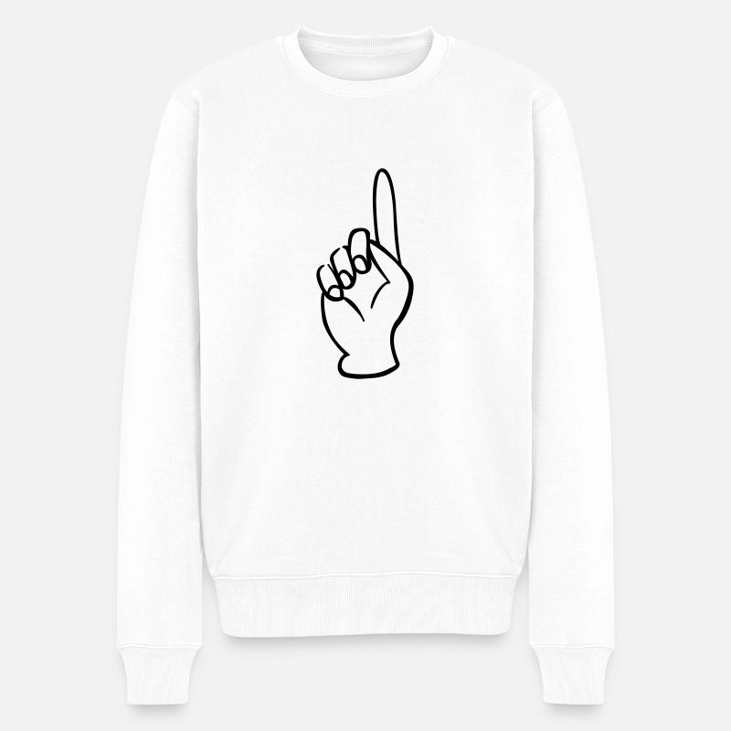 zeigefinger - Männer Premium Bio Pullover - Weiß