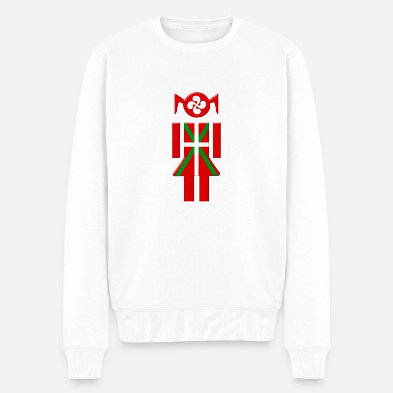 Fille Basque drapeau Euskadi - Pull Premium bio Homme - blanc