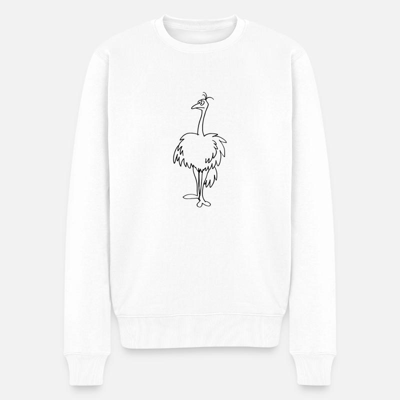 Strauss - Männer Premium Bio Pullover - Weiß