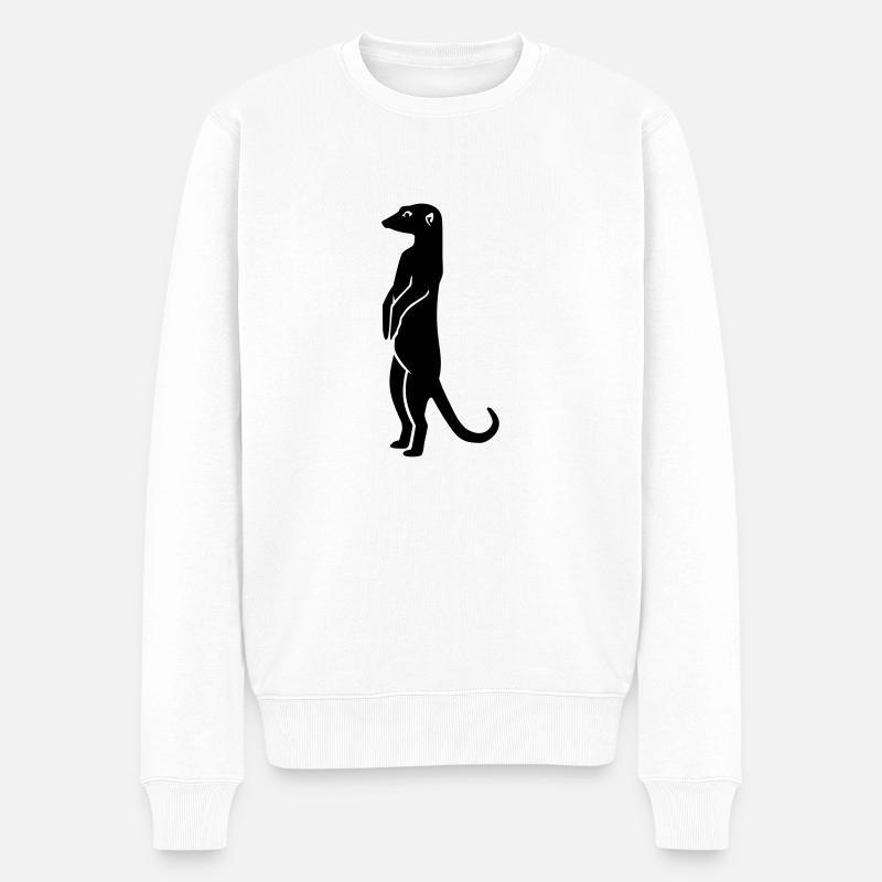 Erdmännchen - Männer Premium Bio Pullover - Weiß