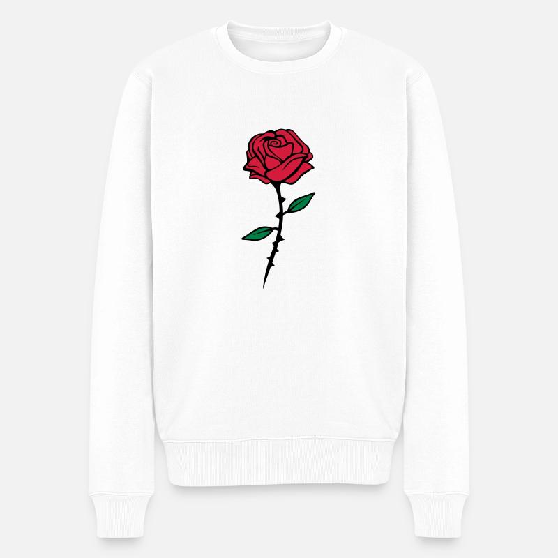 rose dornen - Männer Premium Bio Pullover - Weiß