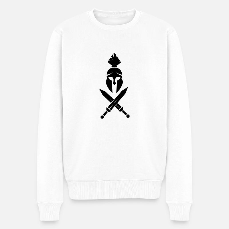 sparta_001 - Männer Premium Bio Pullover - Weiß