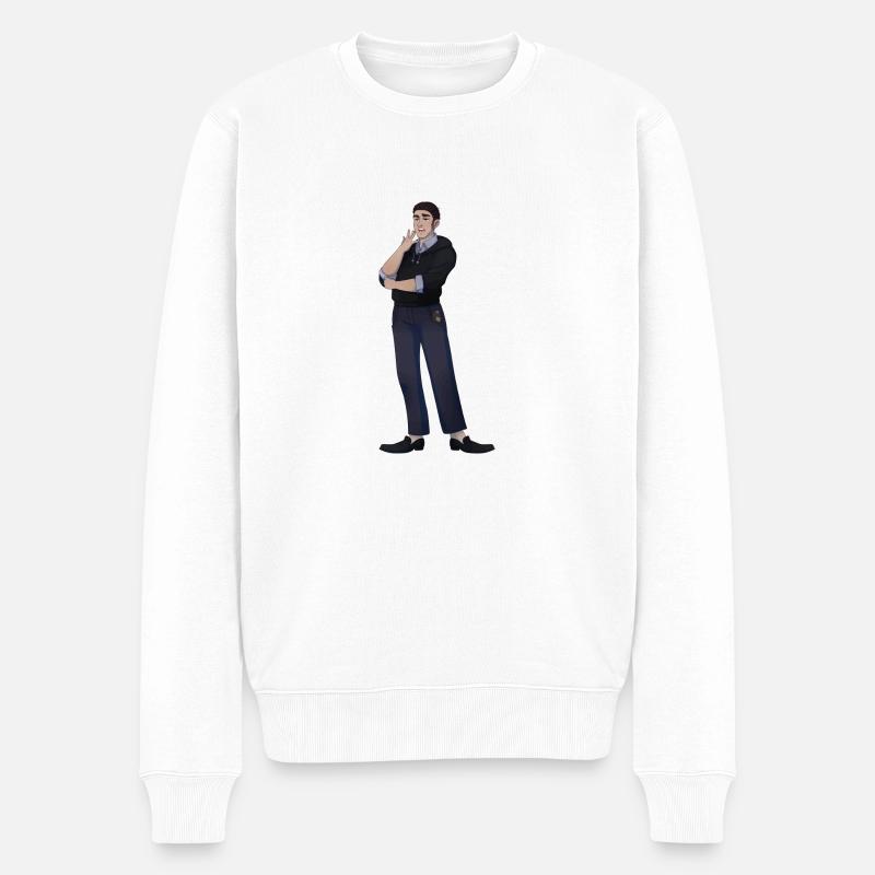 Basilio - Männer Premium Bio Pullover - Weiß