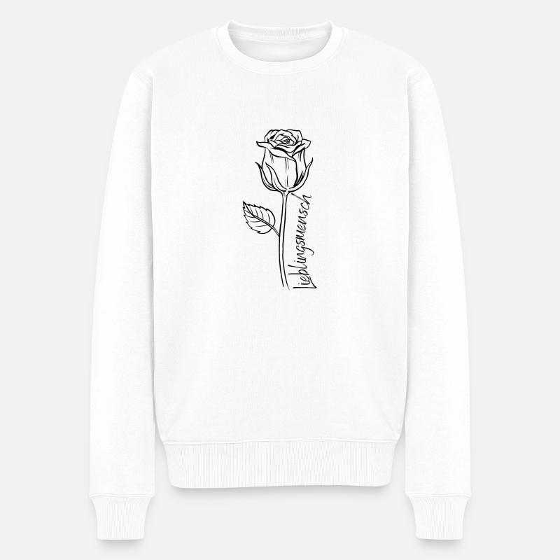 Lieblingsmensch - Männer Premium Bio Pullover - Weiß