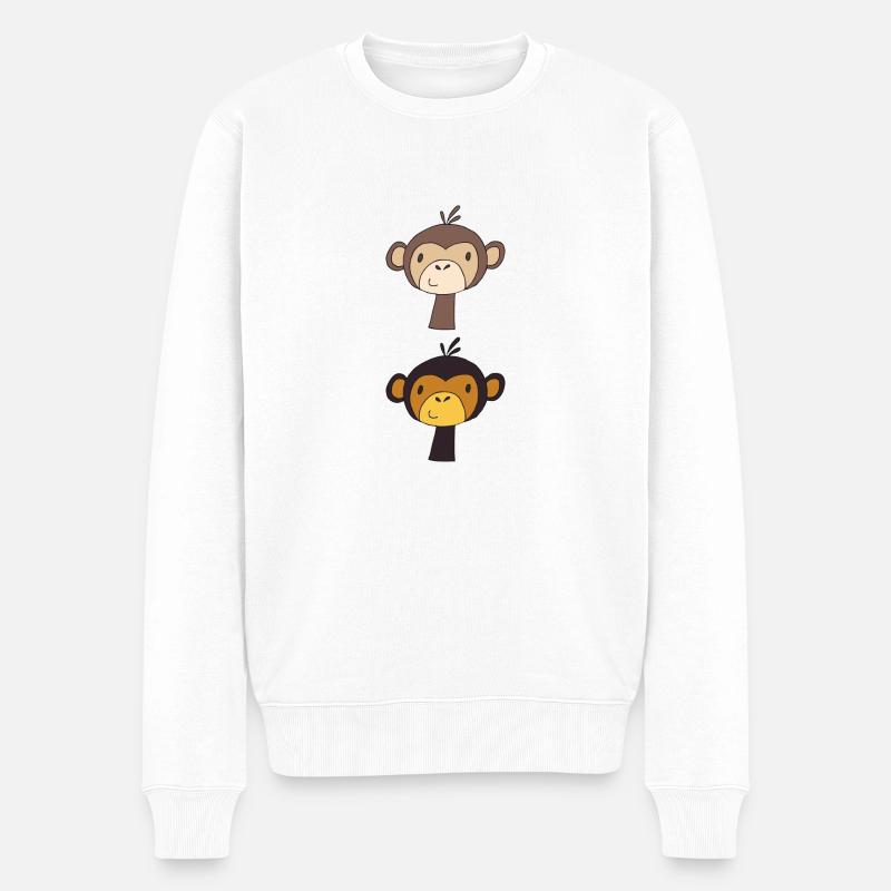 Amis Singes - Pull Premium bio Homme - blanc