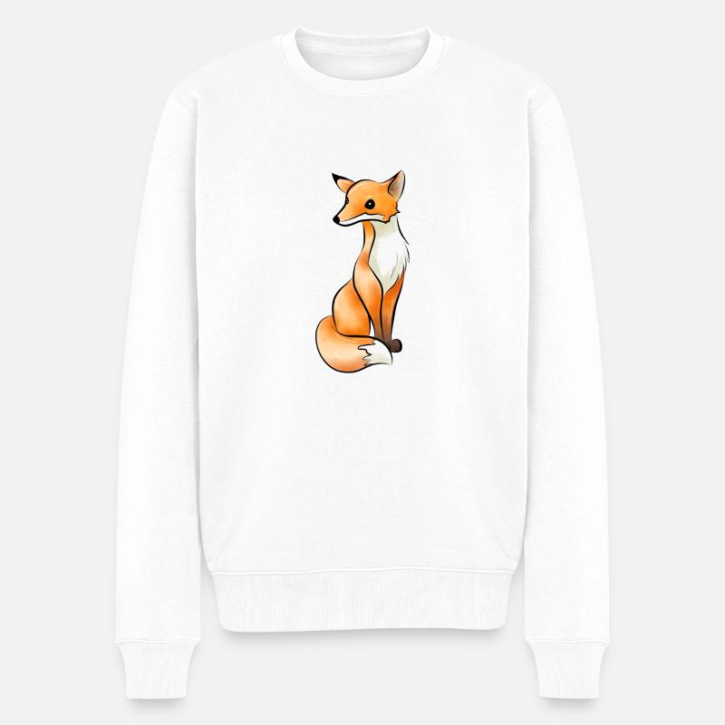 Fuchs - Männer Premium Bio Pullover - Weiß