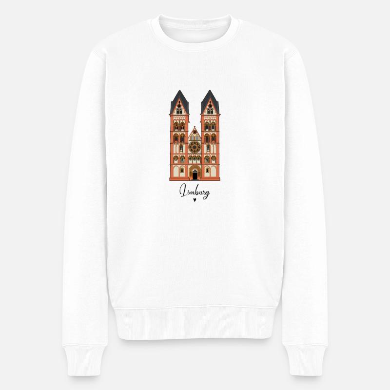 Limburger Dom // Illustration - Männer Premium Bio Pullover - Weiß