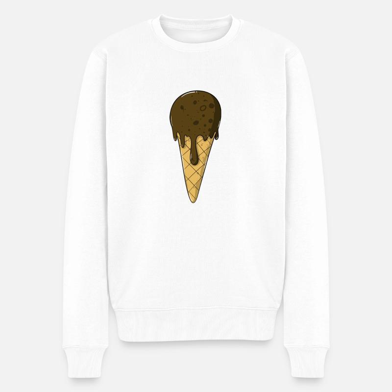 Eis | Schoko Eiscreme | Iceceam - Männer Premium Bio Pullover - Weiß