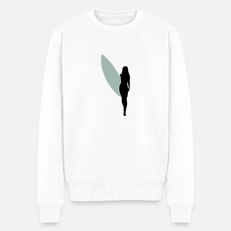 surfgirlshape1 - Männer Premium Bio Pullover - Weiß