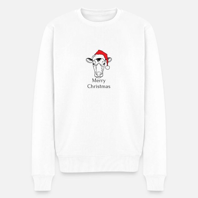 Joyeux Noël Vache - Pull Premium bio Homme - blanc